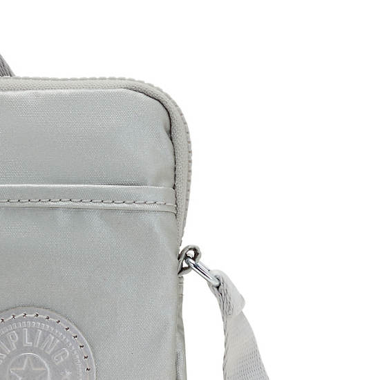 Sac Mobile Kipling Tally Metallic Crossbody Argent | FR 1846BE